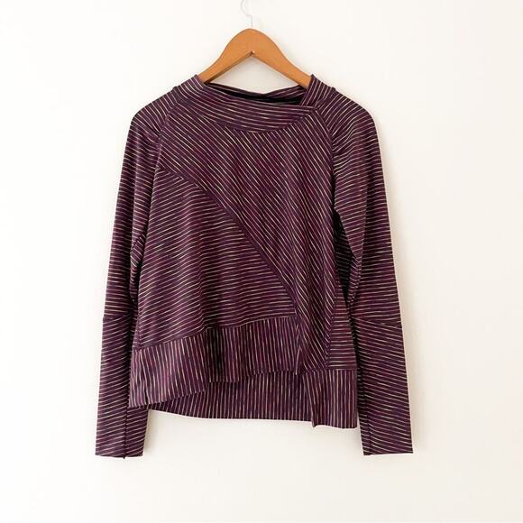 Prana Striped Athletic Long Sleeve Top, Size Small - Picture 1 of 6